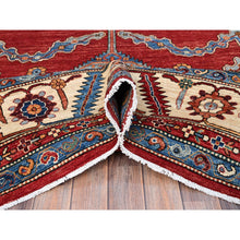 Load image into Gallery viewer, 10&#39;x14&#39;4&quot; Fire Brick Red, Hand Knotted, Natural Dyes, 100% Wool, Afghan Heriz With Open Field Bakshaish Design And Distinct Abrash, Densely Woven, Oriental Rug FWR519498
