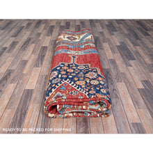 Load image into Gallery viewer, 10&#39;x14&#39;4&quot; Fire Brick Red, Hand Knotted, Natural Dyes, 100% Wool, Afghan Heriz With Open Field Bakshaish Design And Distinct Abrash, Densely Woven, Oriental Rug FWR519498