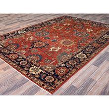 Load image into Gallery viewer, 6&#39;1&quot;x8&#39;10&quot; Cardinal Red, Vegetable Dyes, Heriz All Over Design, Ghazni Wool, Aryana Collection, Hand Knotted, Oriental Rug FWR519516