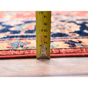 6'1"x8'10" Cardinal Red, Vegetable Dyes, Heriz All Over Design, Ghazni Wool, Aryana Collection, Hand Knotted, Oriental Rug FWR519516