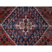 Load image into Gallery viewer, 6&#39;9&quot;x10&#39;0&quot; Bossa Nova Red, Hand Knotted, Vintage Soft Wool, Vegetable Dyes, Persian Joshagan Oriental Rug FWR519732