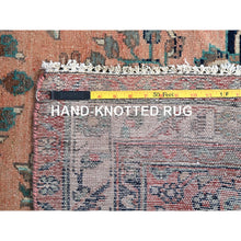 Load image into Gallery viewer, 3&#39;5&quot;x10&#39;2&quot; Pastry Shell Brown, Evenly Worn Sheared Low Distressed, Semi Antique North West Persian, Hand Knotted, Organic Wool, Sides and Ends Professionally Secured, Cleaned, Wide and Long Runner, Oriental Rug FWR515928