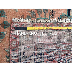 3'5"x10'2" Pastry Shell Brown, Evenly Worn Sheared Low Distressed, Semi Antique North West Persian, Hand Knotted, Organic Wool, Sides and Ends Professionally Secured, Cleaned, Wide and Long Runner, Oriental Rug FWR515928