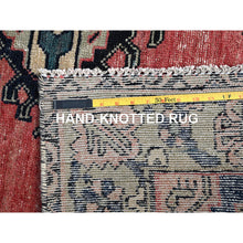 Load image into Gallery viewer, 4&#39;10&quot;x9&#39;2&quot; Carmine Red, Semi Antique Persian Bakhtiari, Garden Block Design, Pure Wool, Hand Knotted, Oriental Rug FWR525312