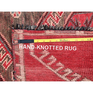 4'3"x9'7" Mica Negra Black, Soft Velvety Wool Afghan Angora Oushak, Hand Knotted, Vegetable Dyes, Pop Of Colors, Wide Runner Oriental Rug FWR530628