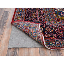Load image into Gallery viewer, 10&#39;1&quot;x13&#39; Angels Red, Blue Border And Corners, Old Persian Kashan Hand Knotted Medallion Design, Nomad Creation, Full Pile, Vegetable Dyes, All Wool Oriental Rug FWR520182