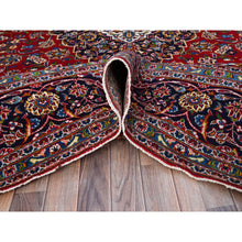 Load image into Gallery viewer, 10&#39;1&quot;x13&#39; Angels Red, Blue Border And Corners, Old Persian Kashan Hand Knotted Medallion Design, Nomad Creation, Full Pile, Vegetable Dyes, All Wool Oriental Rug FWR520182