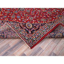 Load image into Gallery viewer, 10&#39;1&quot;x13&#39; Angels Red, Blue Border And Corners, Old Persian Kashan Hand Knotted Medallion Design, Nomad Creation, Full Pile, Vegetable Dyes, All Wool Oriental Rug FWR520182