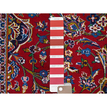 Load image into Gallery viewer, 10&#39;1&quot;x13&#39; Angels Red, Blue Border And Corners, Old Persian Kashan Hand Knotted Medallion Design, Nomad Creation, Full Pile, Vegetable Dyes, All Wool Oriental Rug FWR520182