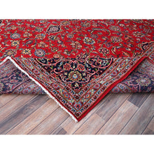 Load image into Gallery viewer, 9&#39;10&quot;x13&#39;1&quot; Ketchup Red, Full Pile Vintage Persian Kashan, Hand Knotted Cleaned And Sides And Ends Professionally And Secured, Natural Wool, Denser Weave Oriental Rug FWR520200