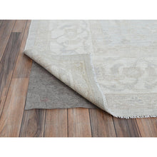 Load image into Gallery viewer, 9&#39;1&quot;x12&#39; Sterling Gray, Extra Soft Wool, White Wash Peshawar, Soft To The Touch, Hand Knotted, Geometric Design, Oriental Rug FWR520230