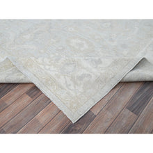 Load image into Gallery viewer, 9&#39;1&quot;x12&#39; Sterling Gray, Extra Soft Wool, White Wash Peshawar, Soft To The Touch, Hand Knotted, Geometric Design, Oriental Rug FWR520230