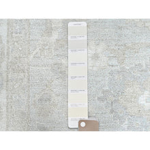 Load image into Gallery viewer, 9&#39;1&quot;x12&#39; Sterling Gray, Extra Soft Wool, White Wash Peshawar, Soft To The Touch, Hand Knotted, Geometric Design, Oriental Rug FWR520230