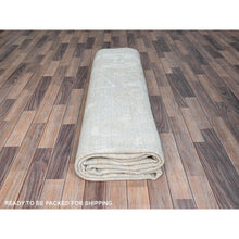 Load image into Gallery viewer, 9&#39;1&quot;x12&#39; Sterling Gray, Extra Soft Wool, White Wash Peshawar, Soft To The Touch, Hand Knotted, Geometric Design, Oriental Rug FWR520230