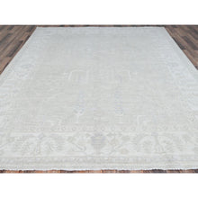 Load image into Gallery viewer, 8&#39;1&quot;x9&#39;7&quot; Alabaster White, Soft Pile, White Washed Peshawar, Hand Knotted 100% Wool, Afghan Tree Design Oriental Rug FWR520248