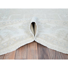 Load image into Gallery viewer, 8&#39;1&quot;x9&#39;7&quot; Alabaster White, Soft Pile, White Washed Peshawar, Hand Knotted 100% Wool, Afghan Tree Design Oriental Rug FWR520248