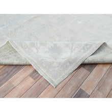 Load image into Gallery viewer, 8&#39;1&quot;x9&#39;7&quot; Alabaster White, Soft Pile, White Washed Peshawar, Hand Knotted 100% Wool, Afghan Tree Design Oriental Rug FWR520248