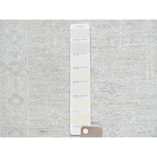 Load image into Gallery viewer, 8&#39;1&quot;x9&#39;7&quot; Alabaster White, Soft Pile, White Washed Peshawar, Hand Knotted 100% Wool, Afghan Tree Design Oriental Rug FWR520248