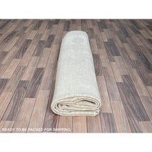 Load image into Gallery viewer, 8&#39;1&quot;x9&#39;7&quot; Alabaster White, Soft Pile, White Washed Peshawar, Hand Knotted 100% Wool, Afghan Tree Design Oriental Rug FWR520248