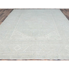 Load image into Gallery viewer, 8'1"x10' Icy Gray, Hand Knotted, Soft To The Touch, Pure Wool, Afghan White Washed Peshawar, Geometric Design Oriental Rug FWR520254