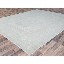 Load image into Gallery viewer, 8'1"x10' Icy Gray, Hand Knotted, Soft To The Touch, Pure Wool, Afghan White Washed Peshawar, Geometric Design Oriental Rug FWR520254