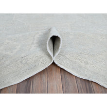 Load image into Gallery viewer, 8'1"x10' Icy Gray, Hand Knotted, Soft To The Touch, Pure Wool, Afghan White Washed Peshawar, Geometric Design Oriental Rug FWR520254