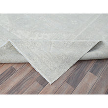 Load image into Gallery viewer, 8'1"x10' Icy Gray, Hand Knotted, Soft To The Touch, Pure Wool, Afghan White Washed Peshawar, Geometric Design Oriental Rug FWR520254