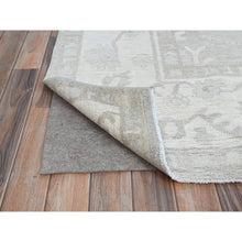 Load image into Gallery viewer, 8&#39;x9&#39;8&quot; Dove White And Beacon Gray Border, Hand Knotted, Soft To The Touch, Pure Vibrant Wool, Afghan White Wash Peshawar, Geometric Design Oriental Rug FWR520260