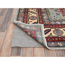 Load image into Gallery viewer, 8&#39;8&quot;x12&#39;2&quot; Suppernova Gray With Supper White, Vegetable Dyes, All Wool, Densely Woven Afghan Super Kazak, All Over Geometric Motifs, Hand Knotted, Oriental Rug FWR520272