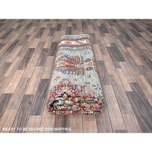 Load image into Gallery viewer, 8&#39;8&quot;x12&#39;2&quot; Suppernova Gray With Supper White, Vegetable Dyes, All Wool, Densely Woven Afghan Super Kazak, All Over Geometric Motifs, Hand Knotted, Oriental Rug FWR520272