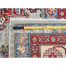 Load image into Gallery viewer, 8&#39;8&quot;x12&#39;2&quot; Suppernova Gray With Supper White, Vegetable Dyes, All Wool, Densely Woven Afghan Super Kazak, All Over Geometric Motifs, Hand Knotted, Oriental Rug FWR520272