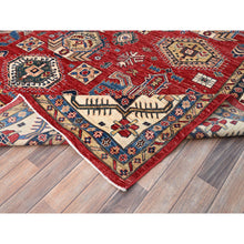 Load image into Gallery viewer, 8&#39;8&quot;x11&#39;10&quot; Heirloom Red, Hand Knotted, Vegetable Dyes, Pure Wool, Afghan Super Kazak, Denser Weave All Over Design, Oriental Rug FWR520284