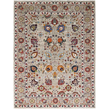 Load image into Gallery viewer, 8&#39;10&quot;x11&#39;7 Spanish Gray, Afghan Sultani With All Over Floral Pattern, Hand Knotted Densely Woven Pure Wool, Vegetable Dyes, Oriental Rug FWR520296