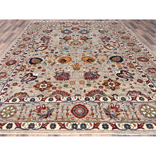 Load image into Gallery viewer, 8&#39;10&quot;x11&#39;7 Spanish Gray, Afghan Sultani With All Over Floral Pattern, Hand Knotted Densely Woven Pure Wool, Vegetable Dyes, Oriental Rug FWR520296