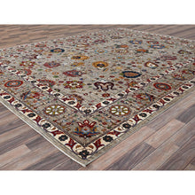 Load image into Gallery viewer, 8&#39;10&quot;x11&#39;7 Spanish Gray, Afghan Sultani With All Over Floral Pattern, Hand Knotted Densely Woven Pure Wool, Vegetable Dyes, Oriental Rug FWR520296