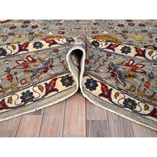 Load image into Gallery viewer, 8&#39;10&quot;x11&#39;7 Spanish Gray, Afghan Sultani With All Over Floral Pattern, Hand Knotted Densely Woven Pure Wool, Vegetable Dyes, Oriental Rug FWR520296