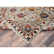 Load image into Gallery viewer, 8&#39;10&quot;x11&#39;7 Spanish Gray, Afghan Sultani With All Over Floral Pattern, Hand Knotted Densely Woven Pure Wool, Vegetable Dyes, Oriental Rug FWR520296