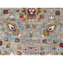 Load image into Gallery viewer, 8&#39;10&quot;x11&#39;7 Spanish Gray, Afghan Sultani With All Over Floral Pattern, Hand Knotted Densely Woven Pure Wool, Vegetable Dyes, Oriental Rug FWR520296