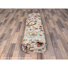 Load image into Gallery viewer, 8&#39;10&quot;x11&#39;7 Spanish Gray, Afghan Sultani With All Over Floral Pattern, Hand Knotted Densely Woven Pure Wool, Vegetable Dyes, Oriental Rug FWR520296