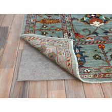 Load image into Gallery viewer, 9&#39;x12&#39; Cameo Blue, Hand Knotted Soft and Vibrant Wool, Afghan Sultani Pomegranate Design, Denser Weave, Natural Dyes, Oriental Rug FWR520302