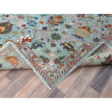 Load image into Gallery viewer, 9&#39;x12&#39; Cameo Blue, Hand Knotted Soft and Vibrant Wool, Afghan Sultani Pomegranate Design, Denser Weave, Natural Dyes, Oriental Rug FWR520302