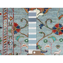 Load image into Gallery viewer, 9&#39;x12&#39; Cameo Blue, Hand Knotted Soft and Vibrant Wool, Afghan Sultani Pomegranate Design, Denser Weave, Natural Dyes, Oriental Rug FWR520302