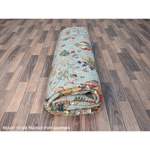 Load image into Gallery viewer, 9&#39;x12&#39; Cameo Blue, Hand Knotted Soft and Vibrant Wool, Afghan Sultani Pomegranate Design, Denser Weave, Natural Dyes, Oriental Rug FWR520302