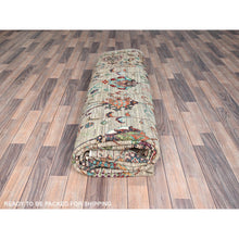 Load image into Gallery viewer, 9&#39;1&quot;x12&#39;2&quot; Pinstripe Gray, Afghan Densely Woven Sultani With Pomegranate Design, Hand Knotted Soft and Velvety Wool, Natural Dyes Oriental Rug FWR520320
