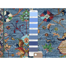 Load image into Gallery viewer, 9&#39;2&quot;x12&#39;8&quot; Horizon Blue, Natural Wool, Vegetable Dyes Afghan Sultani Hand Knotted Pomegranate Design, Oriental Densely Woven Rug FWR520386