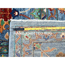 Load image into Gallery viewer, 9&#39;2&quot;x12&#39;8&quot; Horizon Blue, Natural Wool, Vegetable Dyes Afghan Sultani Hand Knotted Pomegranate Design, Oriental Densely Woven Rug FWR520386