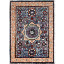 Load image into Gallery viewer, 10&#39;1&quot;x13&#39;5&quot; Dodger Blue With Navajo White, Pure Wool, 14th Century Mamluk Dynasty Pattern, Hand Knotted, Vegetable Dyes, 200 KPSI, Oriental Rug FWR520398