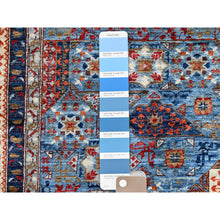Load image into Gallery viewer, 10&#39;1&quot;x13&#39;5&quot; Dodger Blue With Navajo White, Pure Wool, 14th Century Mamluk Dynasty Pattern, Hand Knotted, Vegetable Dyes, 200 KPSI, Oriental Rug FWR520398