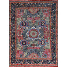 Load image into Gallery viewer, 9&#39;x12&#39; Yale Blue, Hand Knotted 100% Wool, Natural Dyes, 200 KPSI, 14th Century Mamluk Dynasty Pattern, Oriental Rug FWR520410