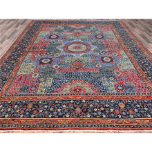 Load image into Gallery viewer, 9&#39;x12&#39; Yale Blue, Hand Knotted 100% Wool, Natural Dyes, 200 KPSI, 14th Century Mamluk Dynasty Pattern, Oriental Rug FWR520410